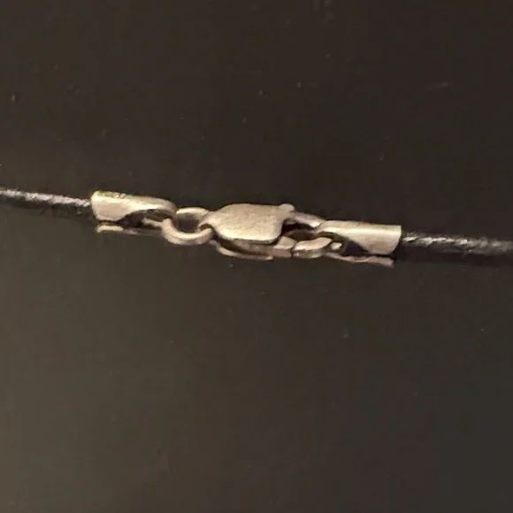 Turquoise color art glass with sterling silver 925 on clasp, Pendant Necklace - Picture 4 of 7